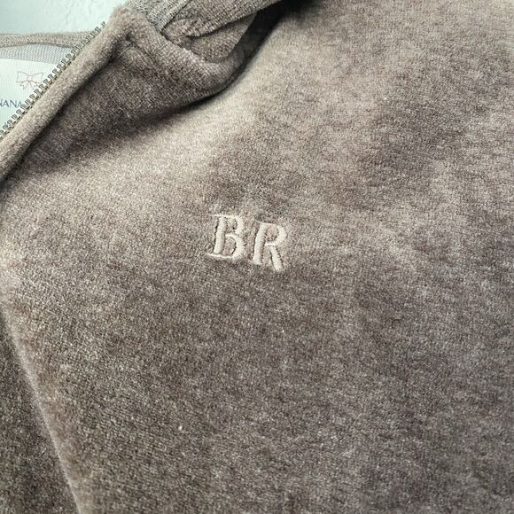 Banana Republic Brown Velour Track Suit Zip Up Hoodie Jacket Small Y2K - Picture 7 of 10